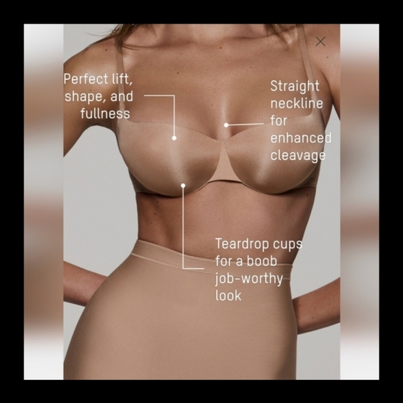 SKIMS Ultimate Push Up Balconette Bra Size:32D Clay - Picture 7 of 7